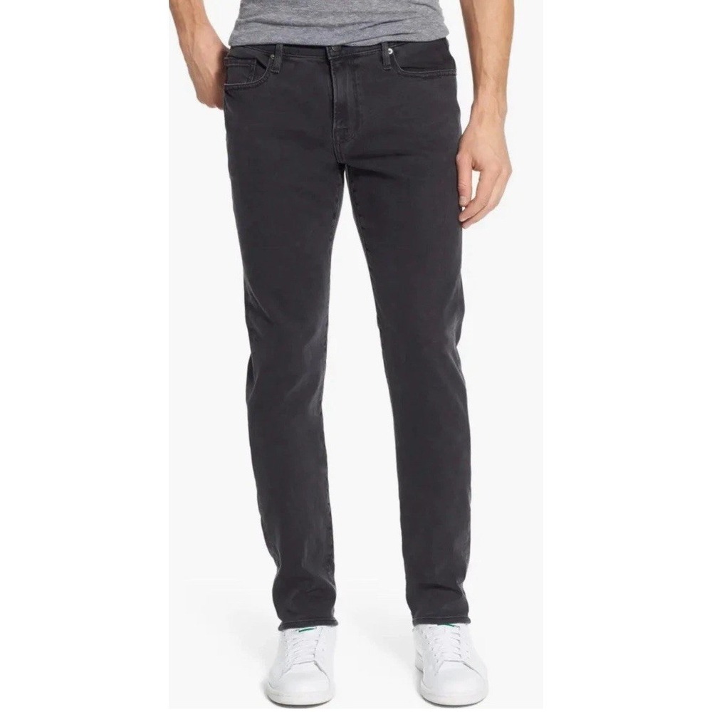 NWT FRAME Mens L'Homme Skinny Denim Jeans Size 32 Gray Faded Raw Hem